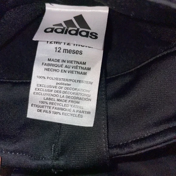 Adidas kids Black Tracksuit with Pink Stripes - Picture 7 of 10